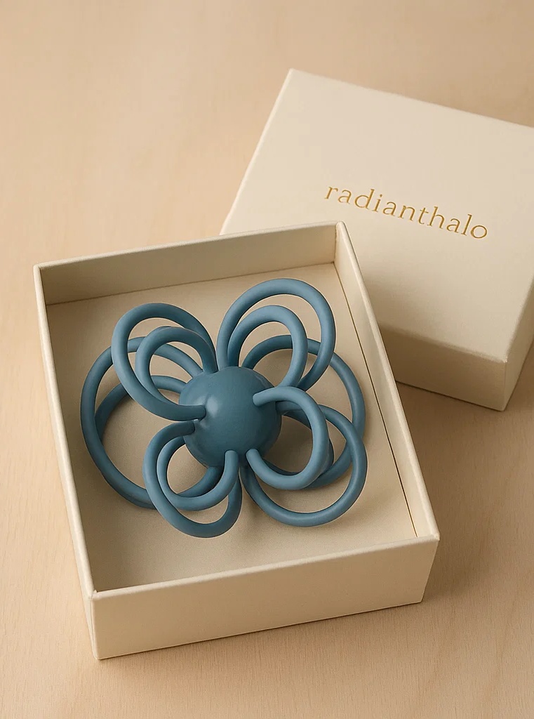 Sky Blue Baby Grasp Ball – Lightweight Teether for Infant Learning & Relief