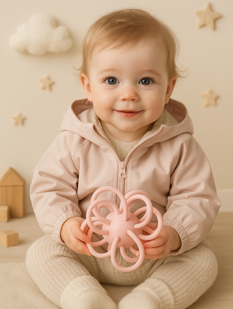Multi-Loop Silicone Grasp Ball – Perfect for Sensory Development and Teething Relief