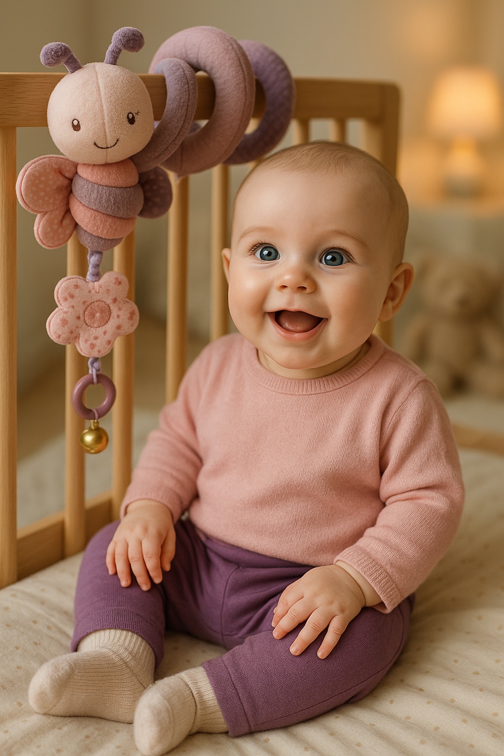 Měkká závěsná hračka na postýlku – roztomilý a bezpečný design pro miminka