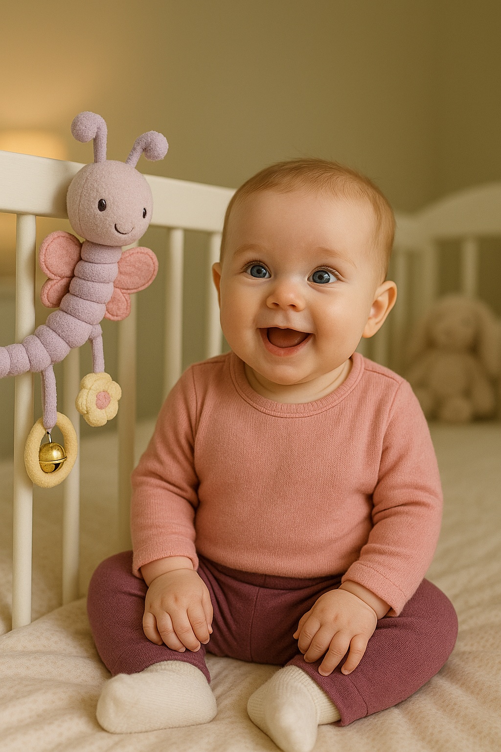 Jouet suspendu pour lit bébé – design doux, sûr et stimulant pour les tout-petits