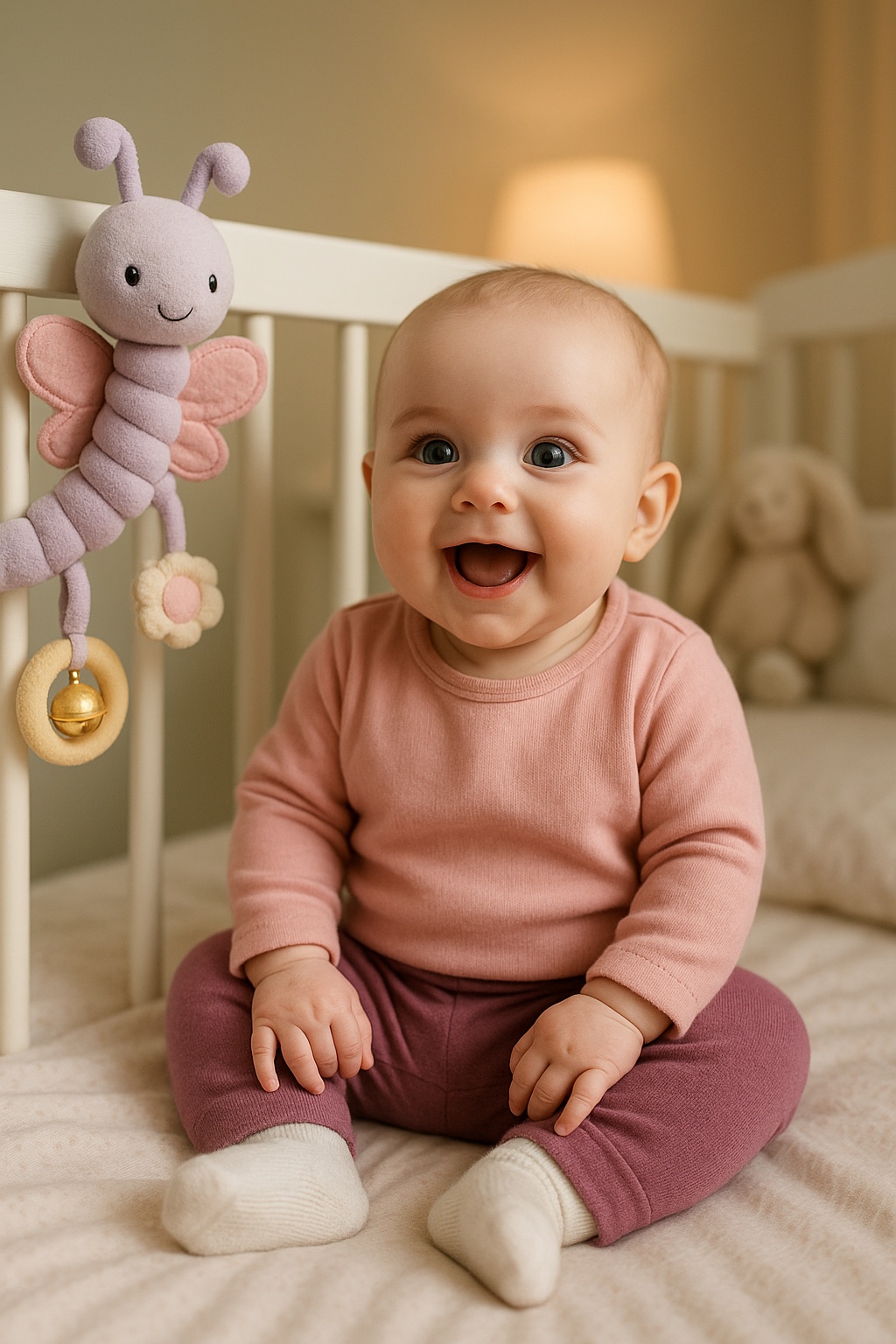 Hängendes Plüschspielzeug für das Babybett – sicher, weich und entwicklungsfördernd