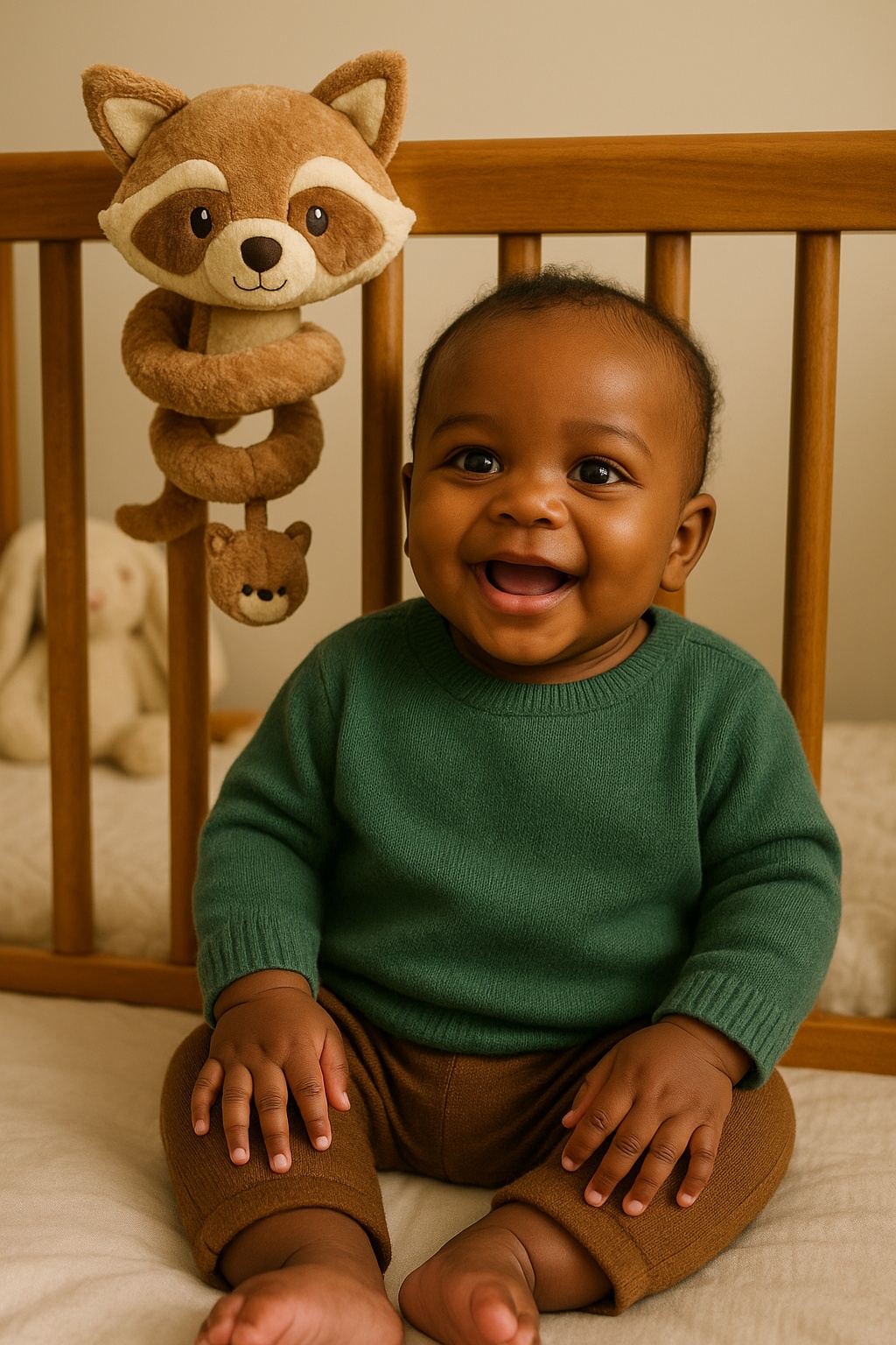 Jucărie suspendată pentru pătuț – design moale și sigur pentru dezvoltarea senzorială