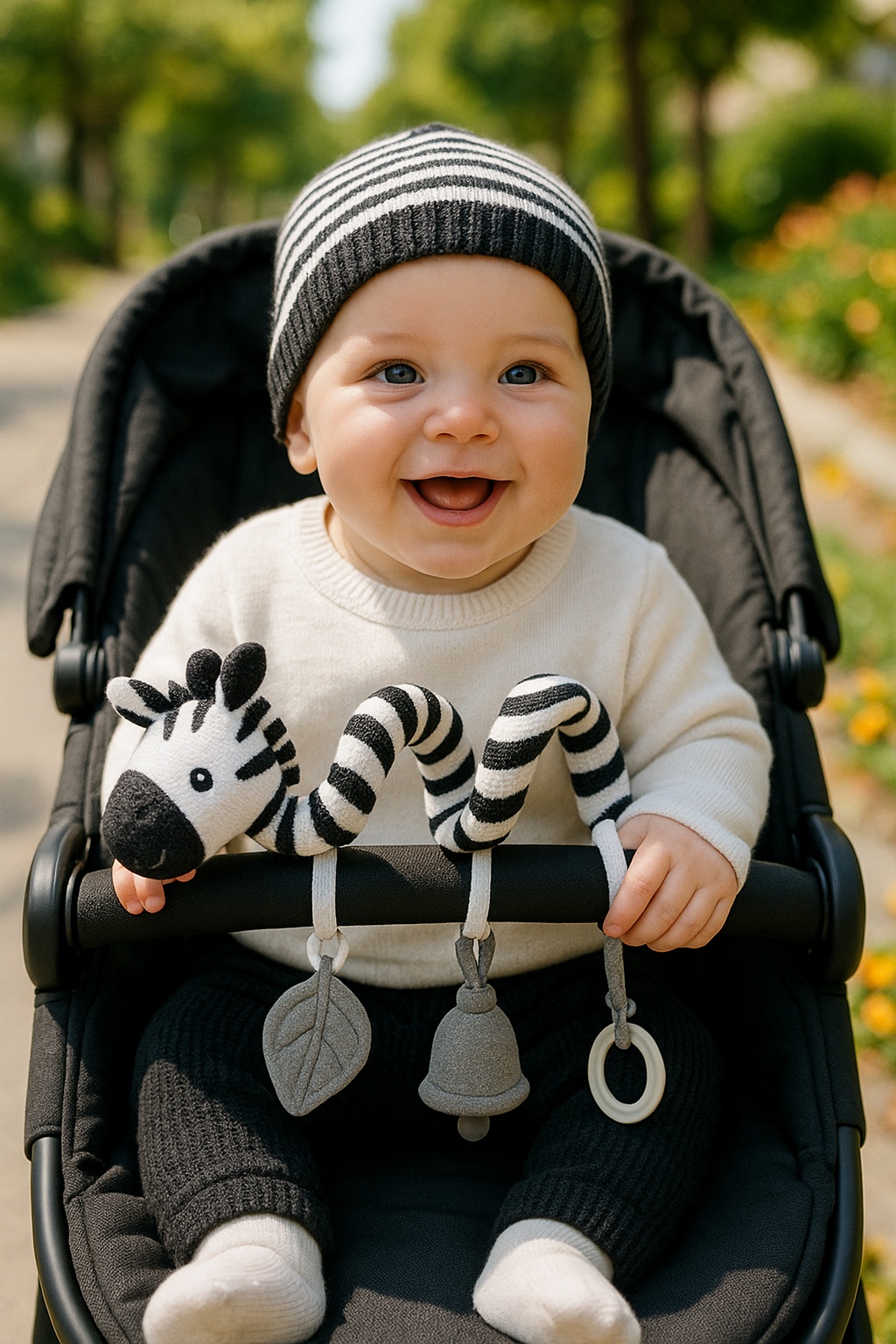 Juguete Espiral para Cuna – Estímulo Sensorial con Diseño de Elefante Seguro (0–2 años)