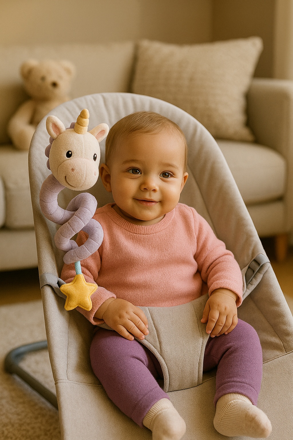 Spielzeug zum Aufhängen am Babybett – sicher und weich für die Sinnesentwicklung
