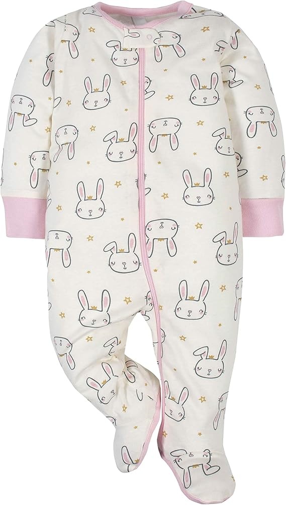 Cute Bunny Print Footed Pajamas – Wholesale-Friendly & Skin-Safe Fabric