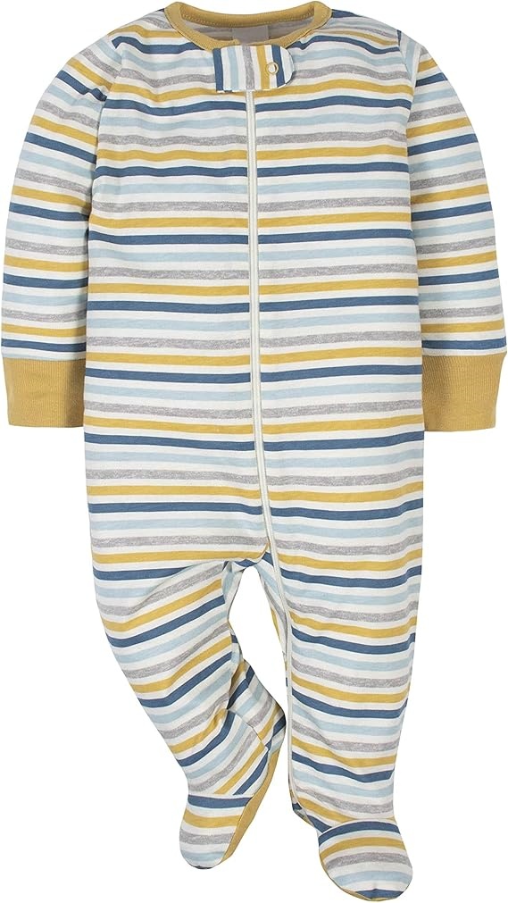 Striped Cotton Footed Baby Sleeper – Breathable, Soft, and Ideal for Year-Round Wholesale