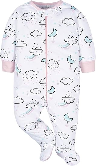 Měkká čelenka s panenkou pro miminka – Design obláček a měsíc pro klidné sny