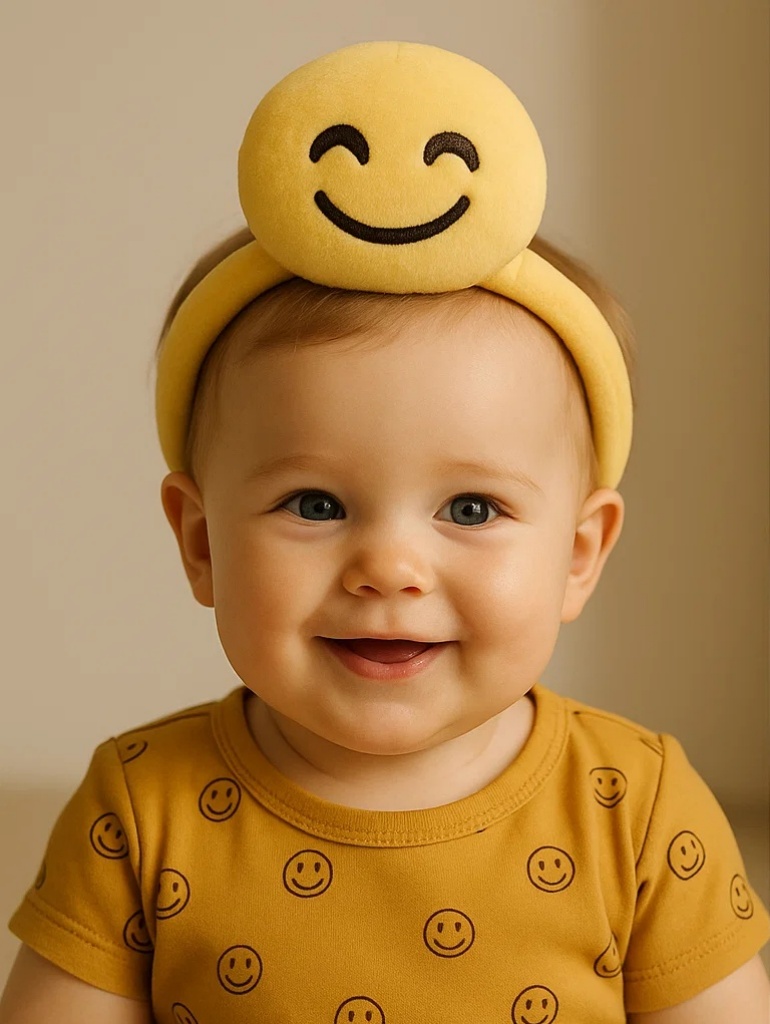 Gentle Wink Baby Emoji Headband