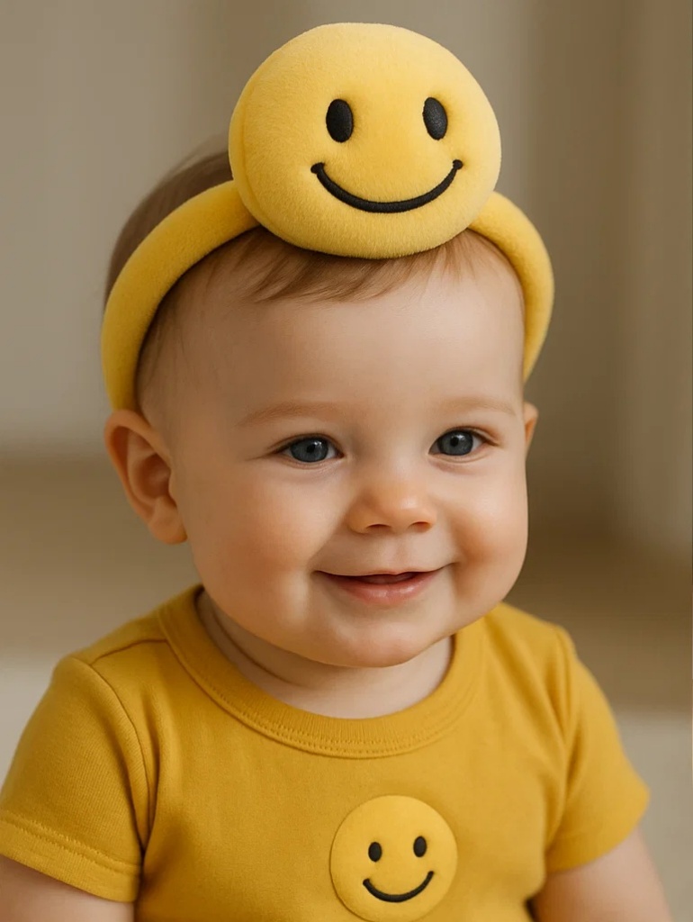 Cheeky Laugh Emoji Baby Headband