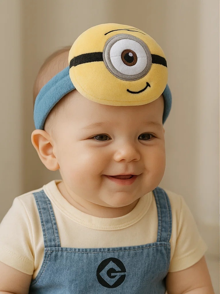One-Eyed Smiley Plush Minion Baby Headband for Toddlers