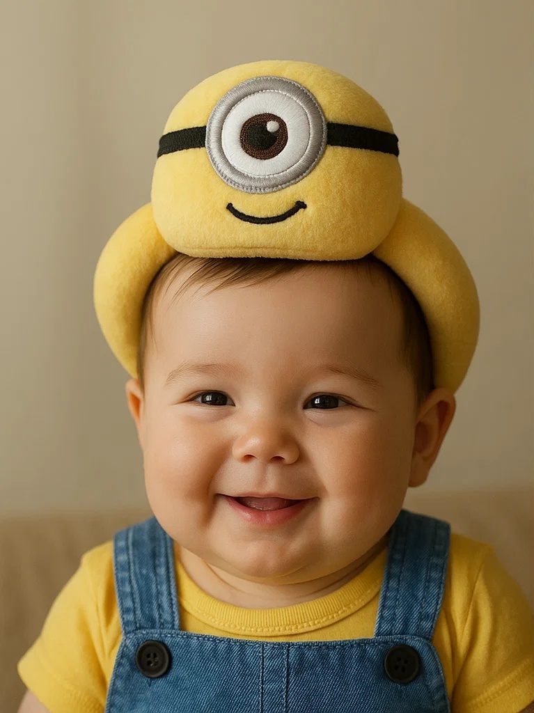 Cute Minion-Inspired Baby Headbands – Soft & Plush Cartoon Style for Infants