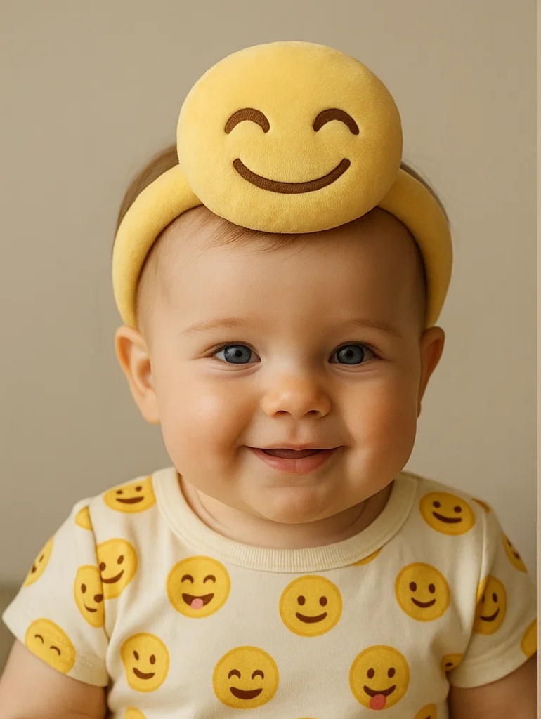 Joyful Smile Plush Headband for Babies