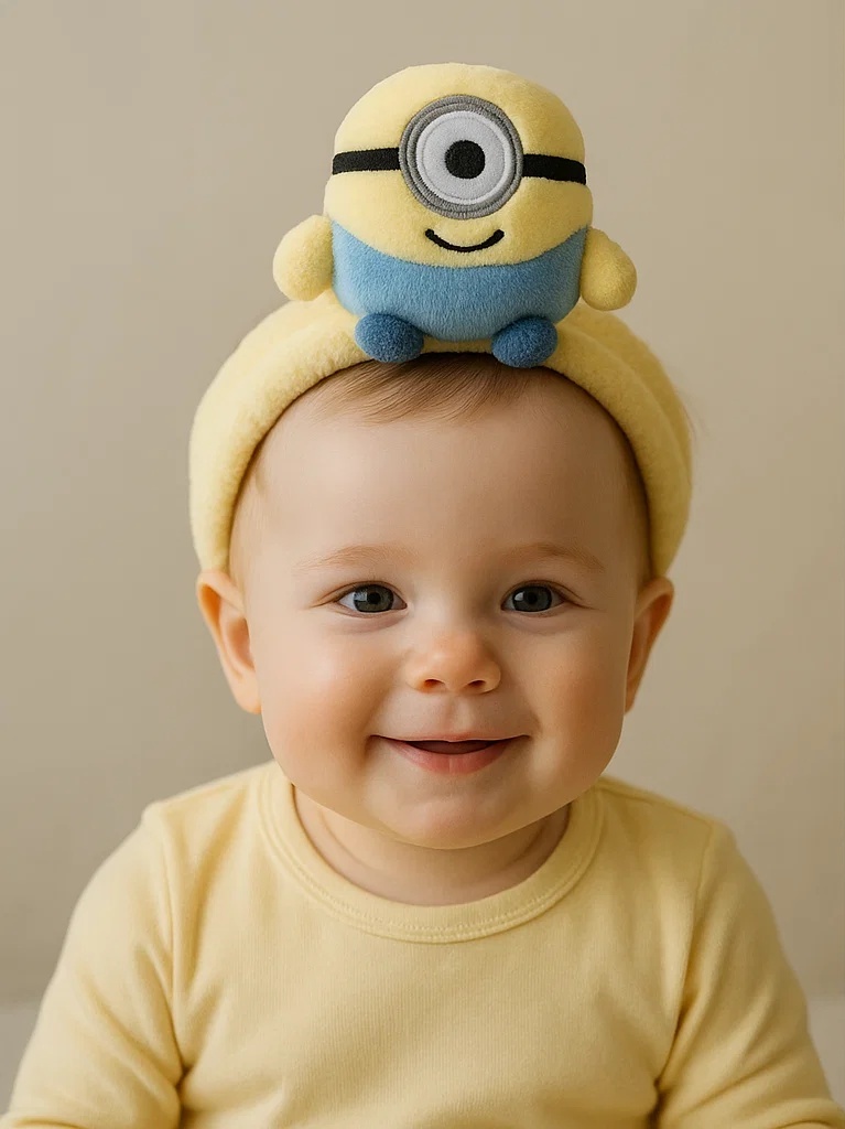 Minions Baby Headband with Blue Suit Character Plush