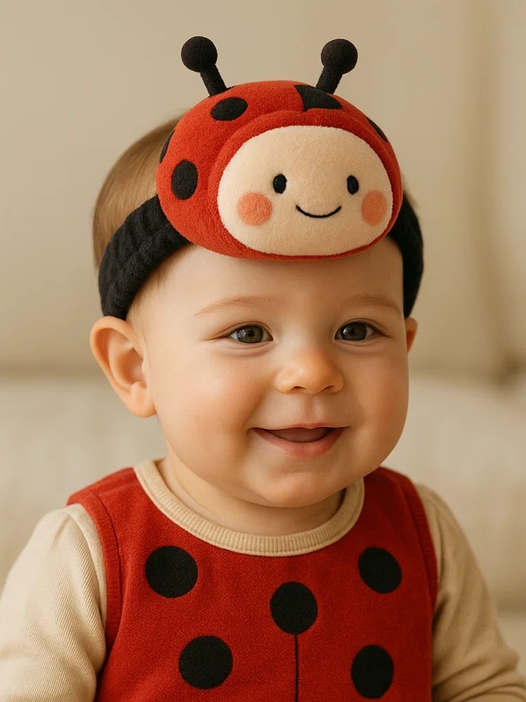 Bentiță pentru Bebeluși Buburuză din Material Moale