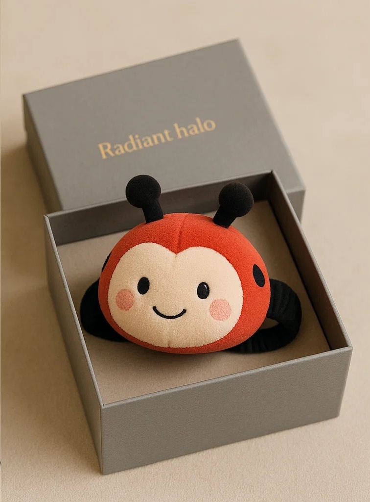 Faixa de Cabelo Joaninha para Bebê em Pelúcia Macia