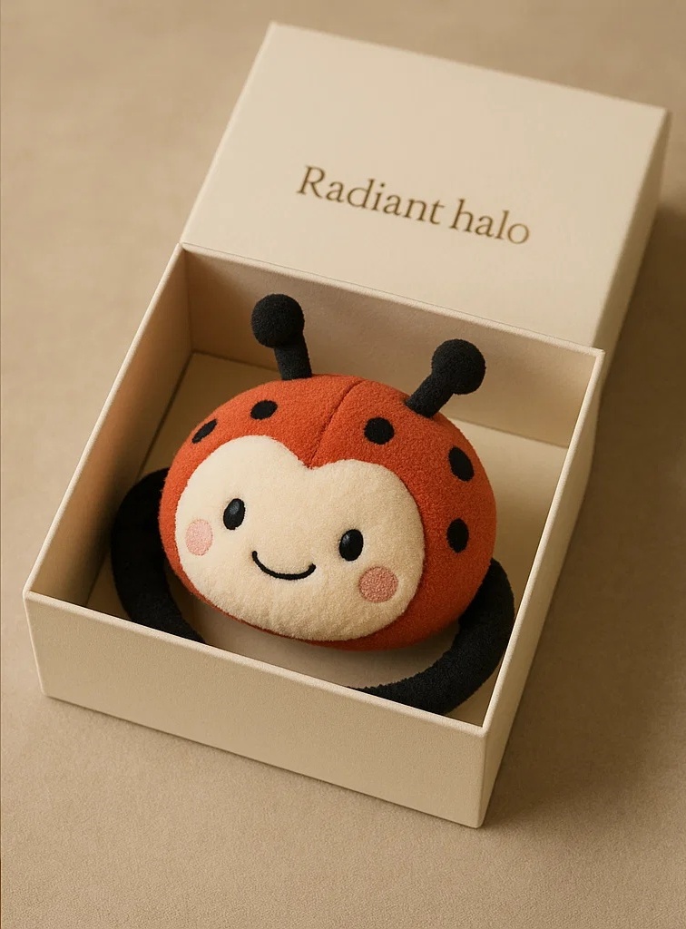 Bandeau Bébé Coccinelle en Peluche Douce et Confortable
