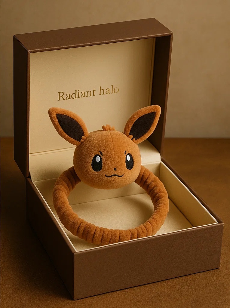 Soft Infant Headband with Pikachu and Eevee Design