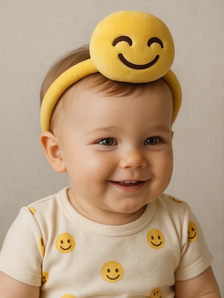 絵文字表情のベビーヘッドバンド