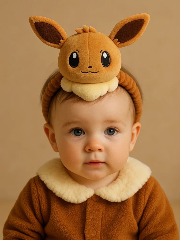 Faixa de cabelo de pelúcia para bebês com tema Pokémon
