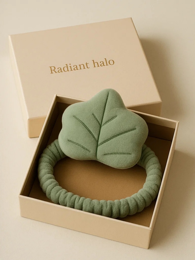 Leaf Plush Baby Headband - Sage Green