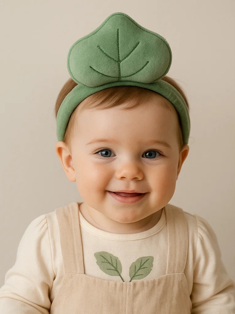 Leaf Plush Baby Headband - Fresh Green