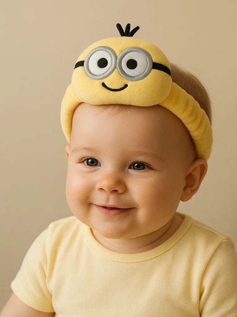 Minions Baby Headband with Double Eye Cartoon Plush
