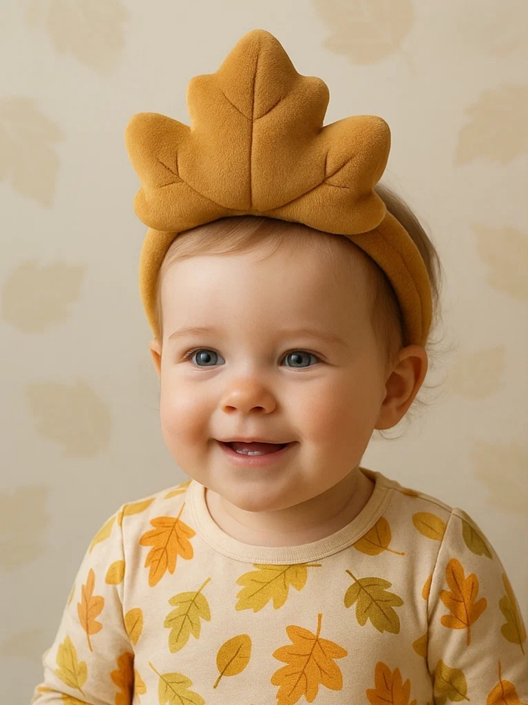 Bentiță pentru Bebeluși cu Design de Frunză Naturală