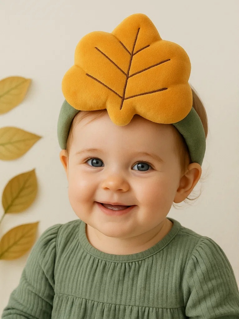 Diadema para bebé con diseño de hoja