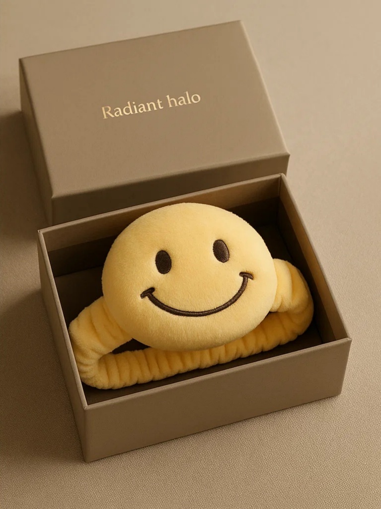 Baby Emoji Headband Cute Infant Hair Accessory Smiley Face Plush Band Soft and Comfortable Perfect Gift