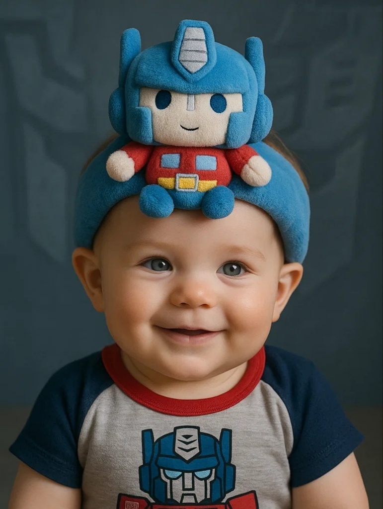 Série Transformers Faixa de Cabelo para Bebê Design em Algodão Macio