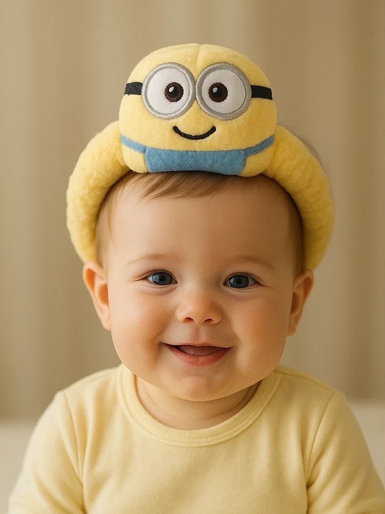 Minions Baby Headband with Large-Eye Yellow Plush