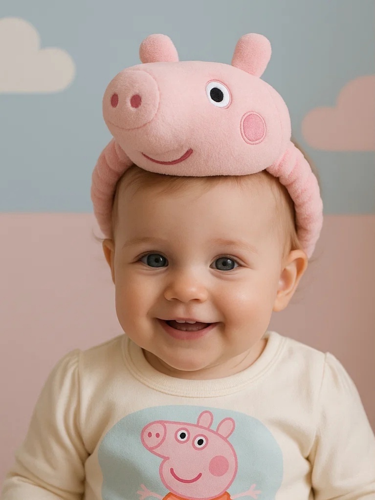 Peppa Pig Baby Headband Pink Cartoon Design