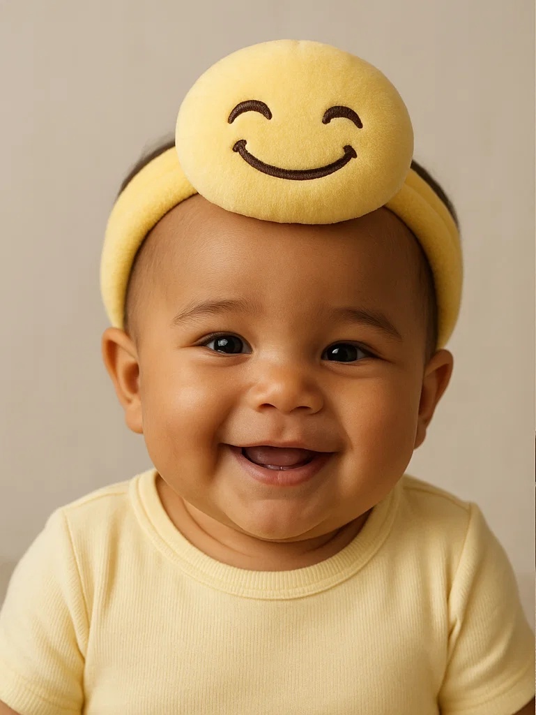 赤ちゃん用エモジヘッドバンド 柔らかいプラッシュヘアアクセサリー 新生児と幼児に最適