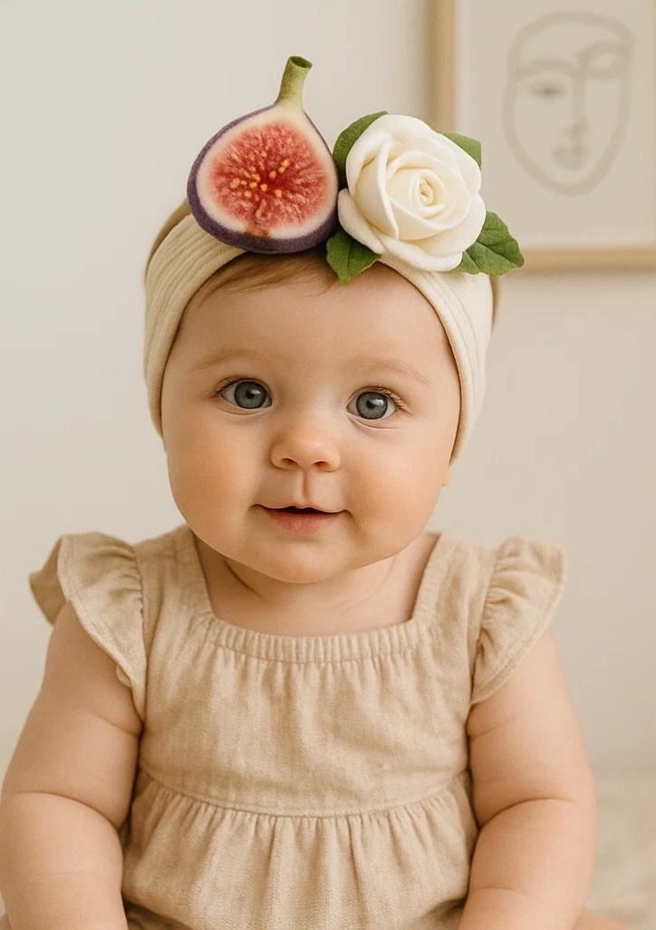 Fig & Rose Baby Headband – The Perfect Blend of Elegance and Cuteness!
