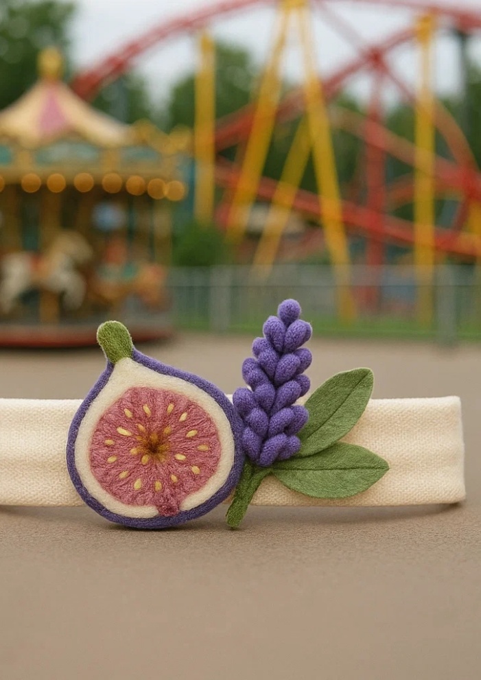 Sweet Baby Headband with Fig and Lavender Flower Design – The Perfect Cute Accessory!