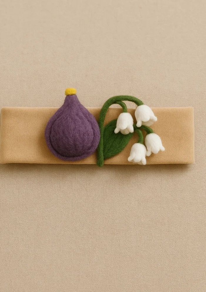Fig and Bellflower Bliss! | Plush Fig and Flower Headband for Baby Girls
