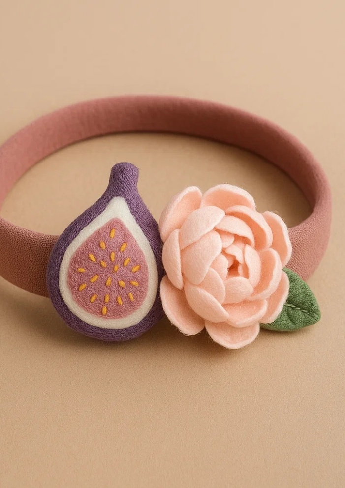 Fig and Rose Bliss! | Adorable Plush Headband for Stylish Baby Girls