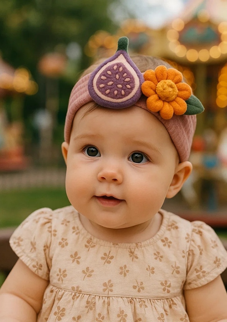 Fig and Daisy Dream! | Whimsical Plush Headband for Adorable Baby Girls