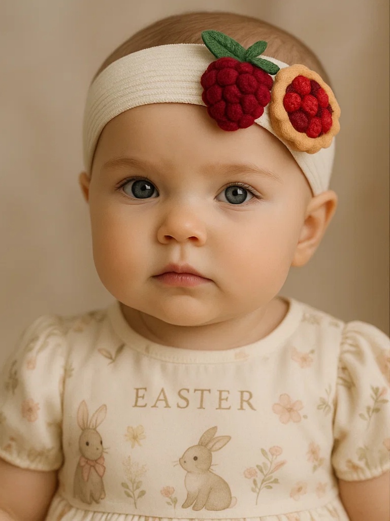 Himbeertraum | Niedliches Stirnband für Babys mit Fruchtmotiv