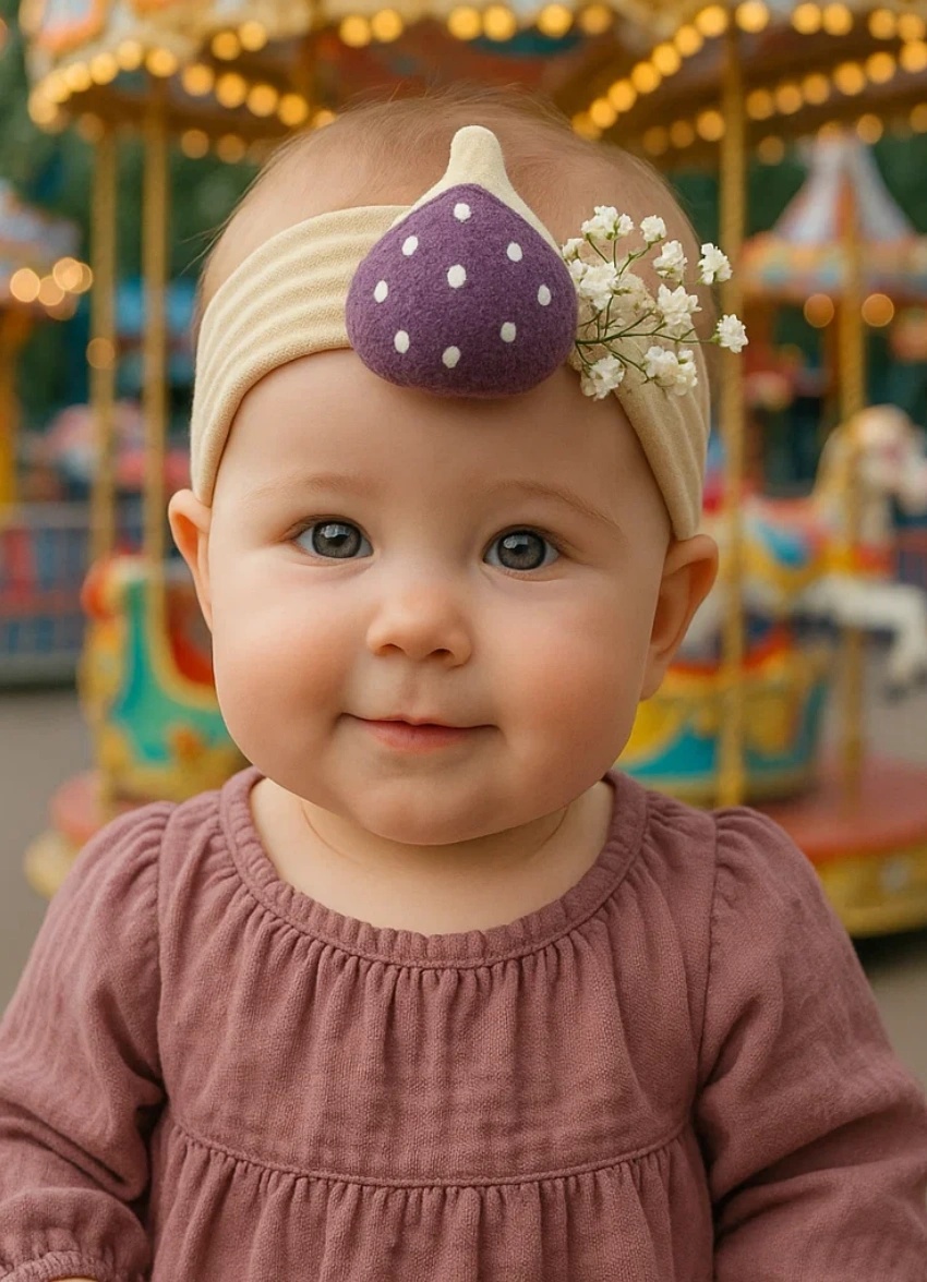 Cute Fig Baby Headband – Adorable and Comfortable Accessory for Your Little One!