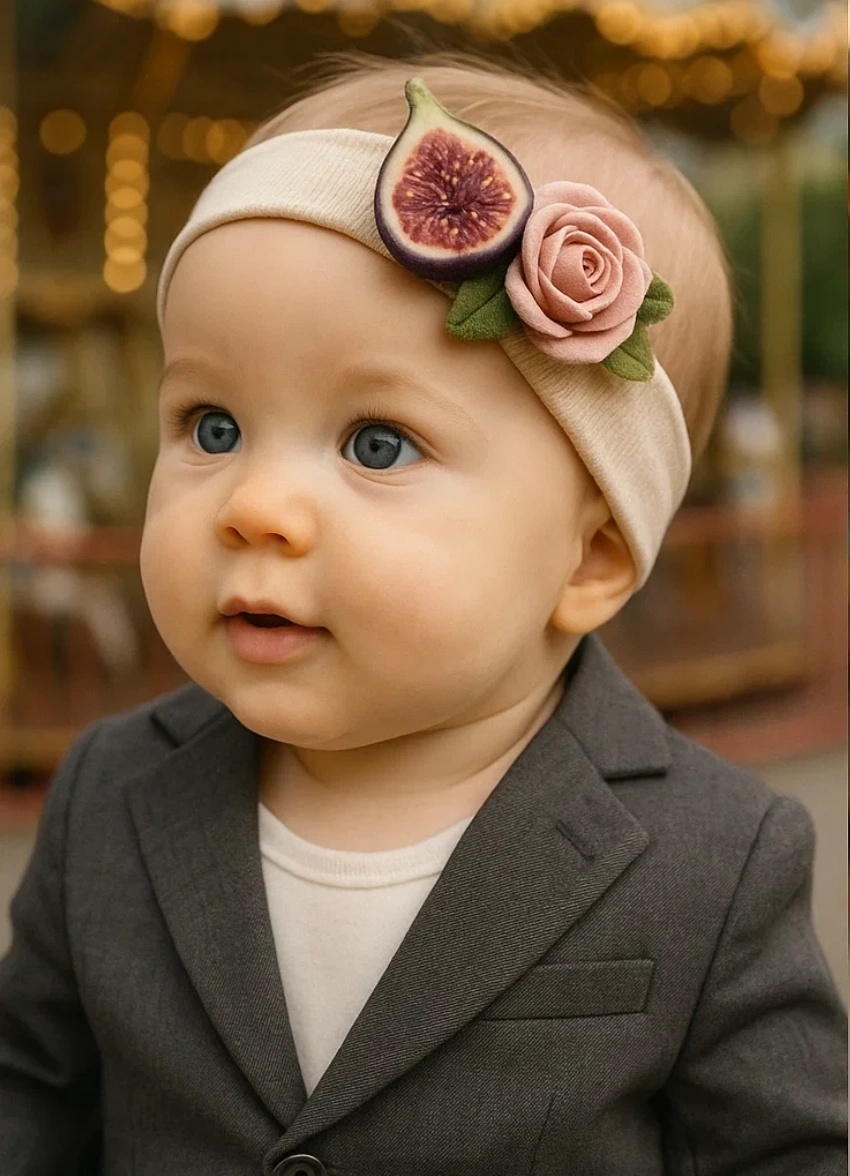 Fig & Rose Baby Headband – Elegant and Adorable Accessory for Your Little One!