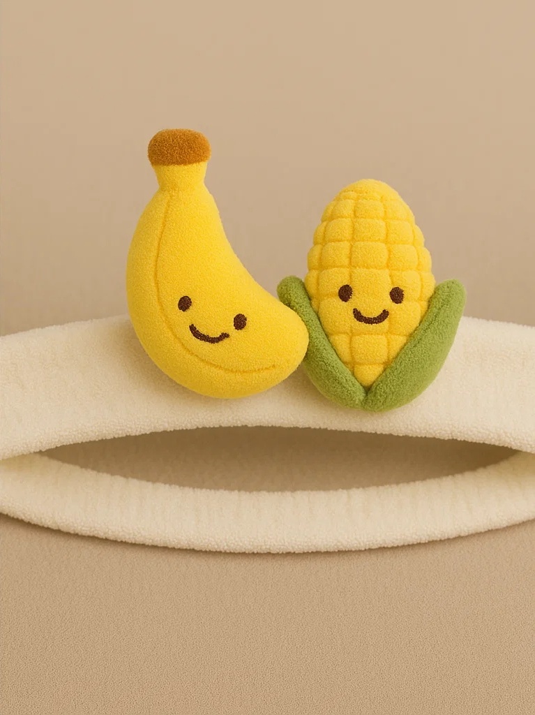 Corn and Banana Plush Baby Headband
