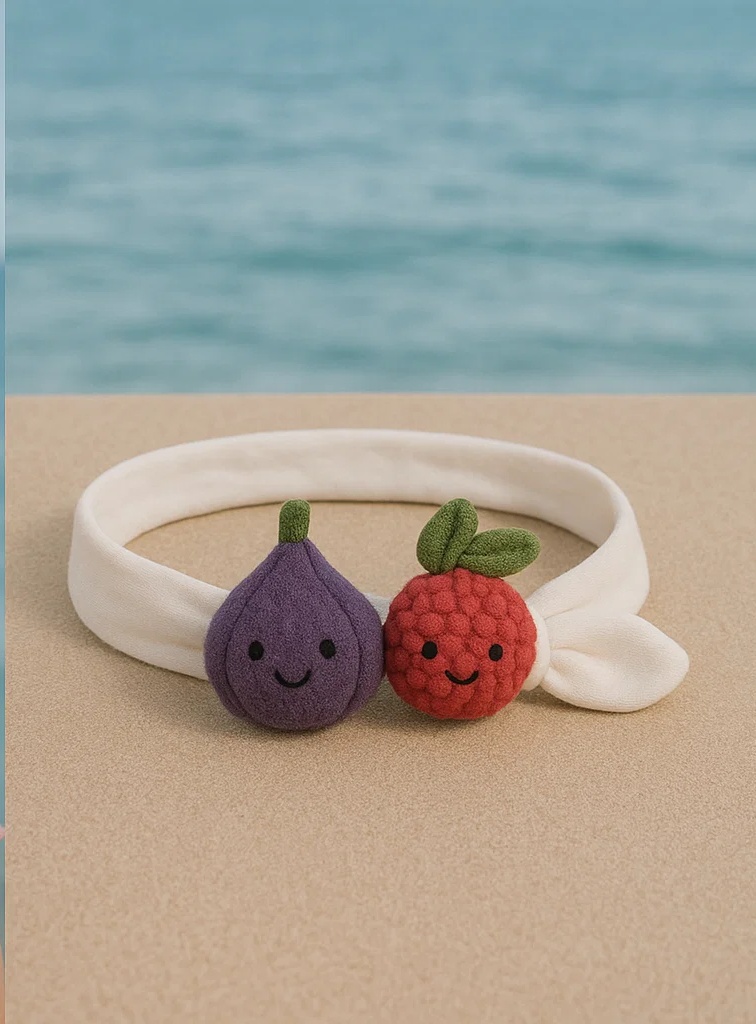 Fruit Combo on Your Baby’s Head – Fig and Cherry Tomato Plush Baby Headband!