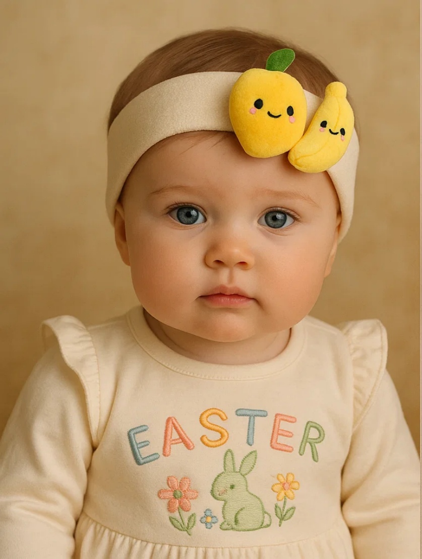 Go Bananas for Mango and Banana – Cute Plush Baby Headband with Fruity Fun for Your Little One!