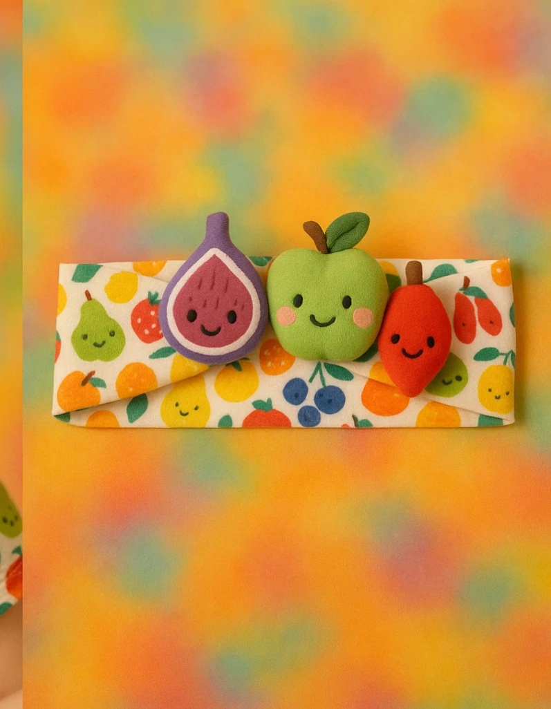 Fruity Bliss on Your Baby’s Head – Fig, Green Apple, and Goji Berry Plush Baby Headband!