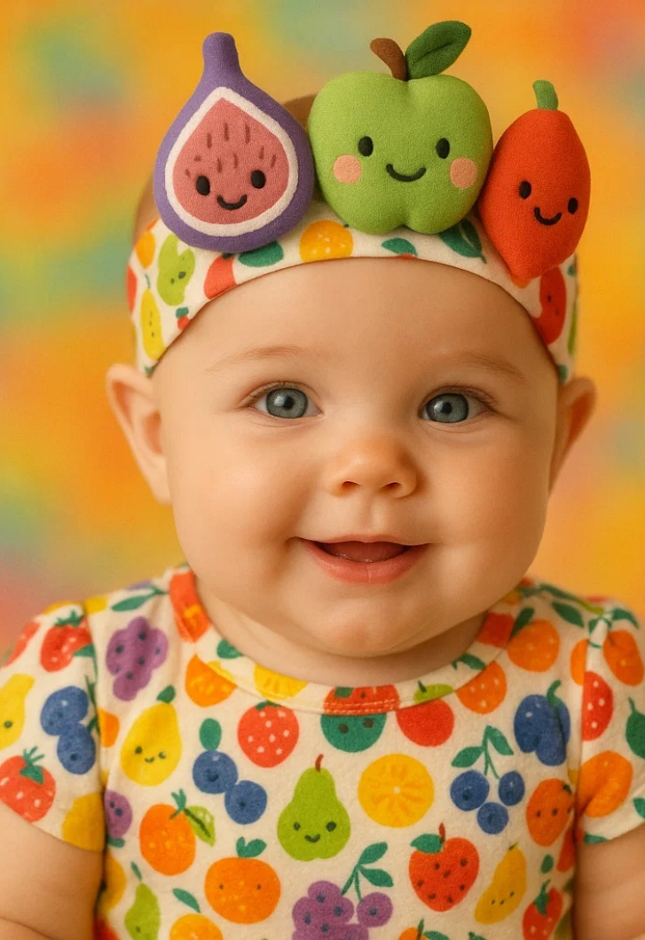 Fruity Bliss on Your Baby’s Head – Fig, Green Apple, and Goji Berry Plush Baby Headband!