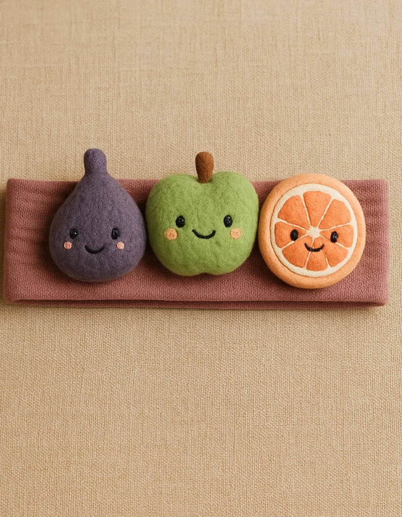 Personalized Plush Fruit Baby Headband – Adorable Fig, Apple, and Grapefruit Designs for Newborns