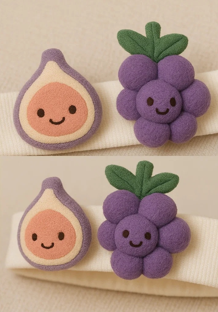 Bandeau pour bébé avec design de figue et raisin