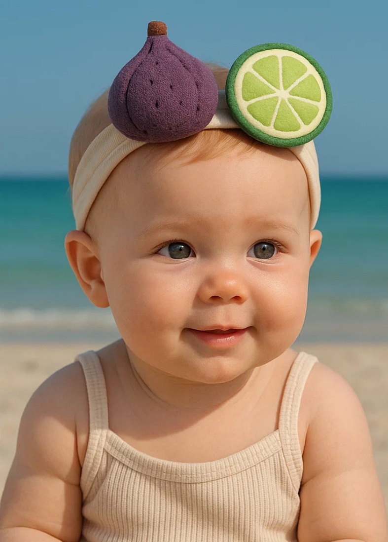 Baby Headband with Fig and Lime Plush Toys