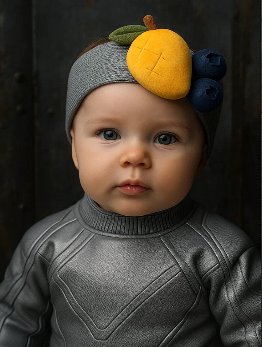 Fresh and Fruity: Mango & Blueberry Baby Headband – Cutest Fruit Combo Ever!